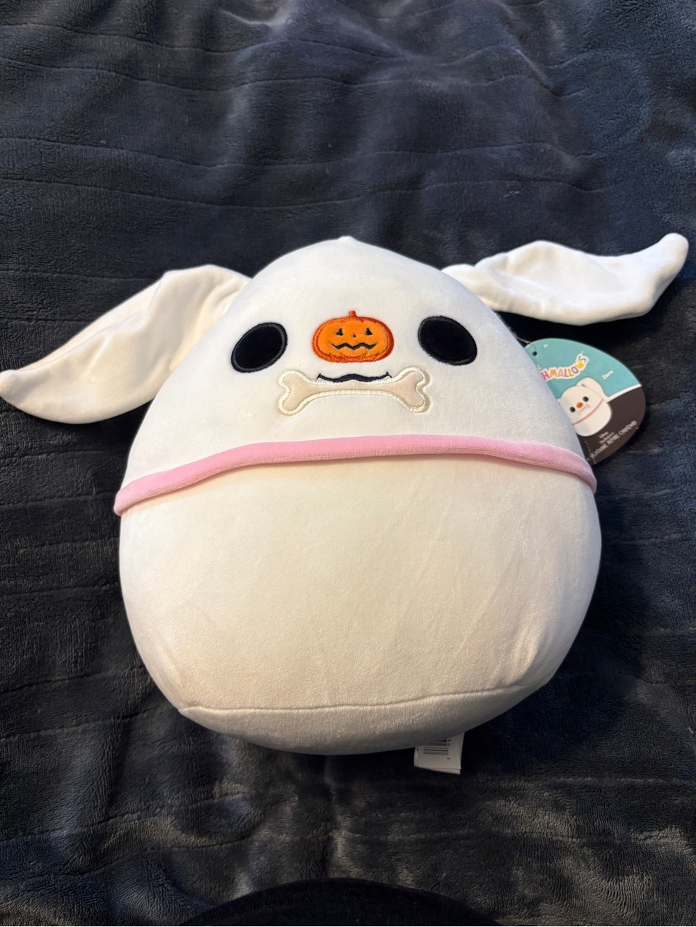 Squishmallow Zero 10”- White with Pink Trim